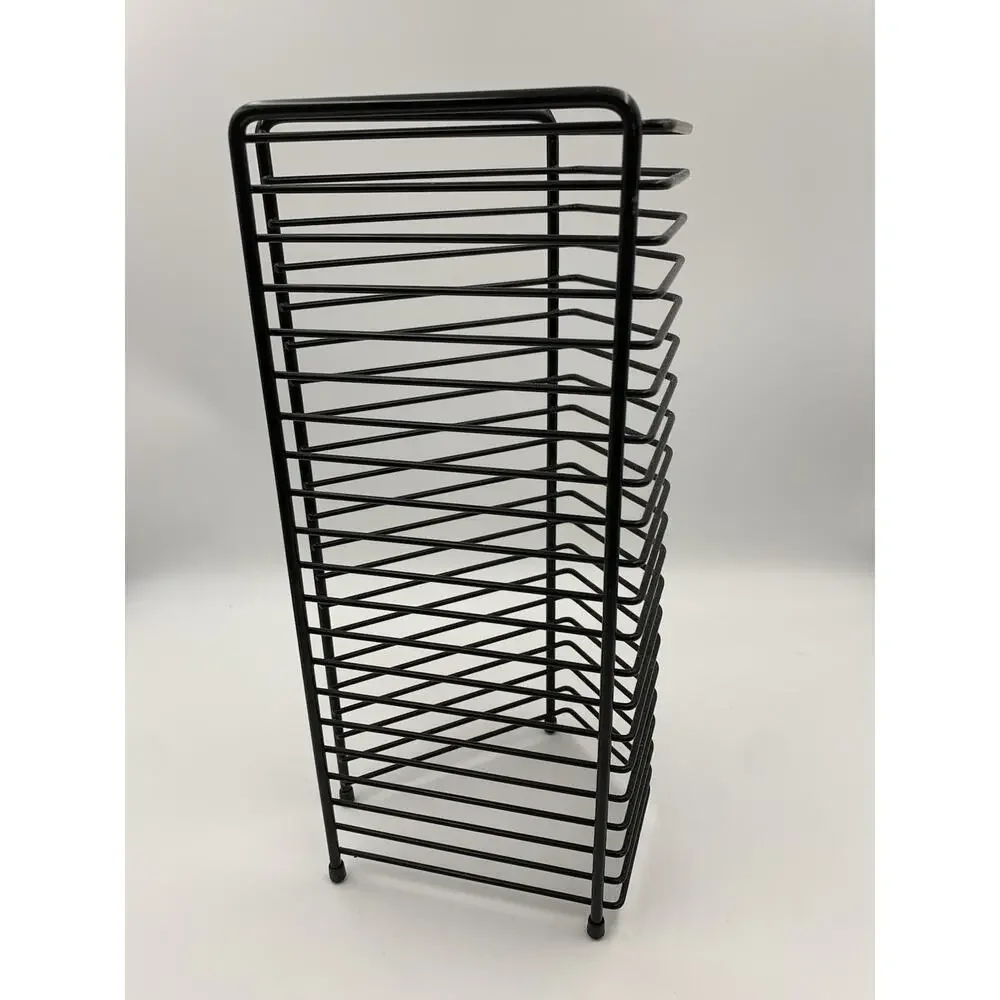 20 CD media metal wire rack stand storage holder organizer mini- tower black